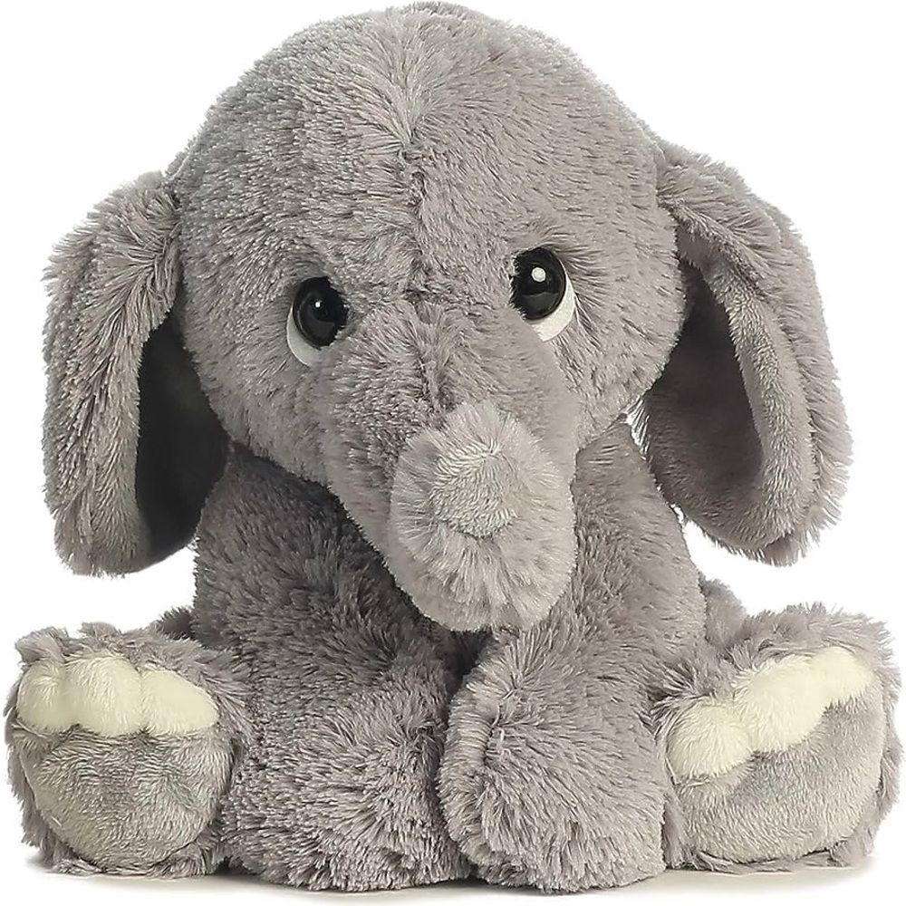 elephant plushie baby stuffed animal medium sized gray cuddle toy playful soft